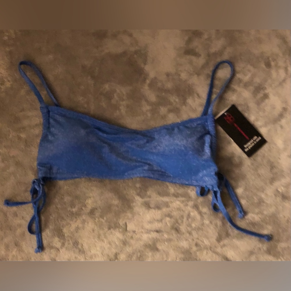No boundaries glitter blue swim top BRAND NEW, NEVER WORN, HAS TAGS